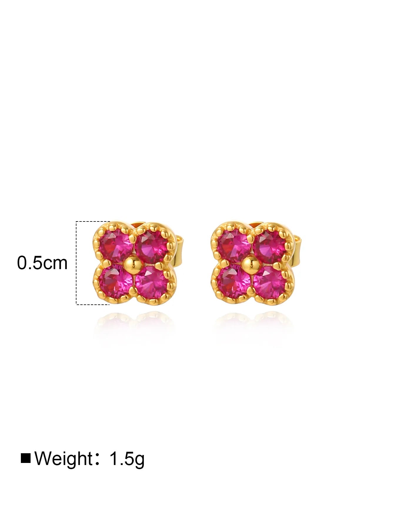 Gold Ruby Clover Necklace
