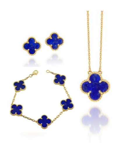 Four Leaf Clover Jewelry Set 18K Gold / Silver