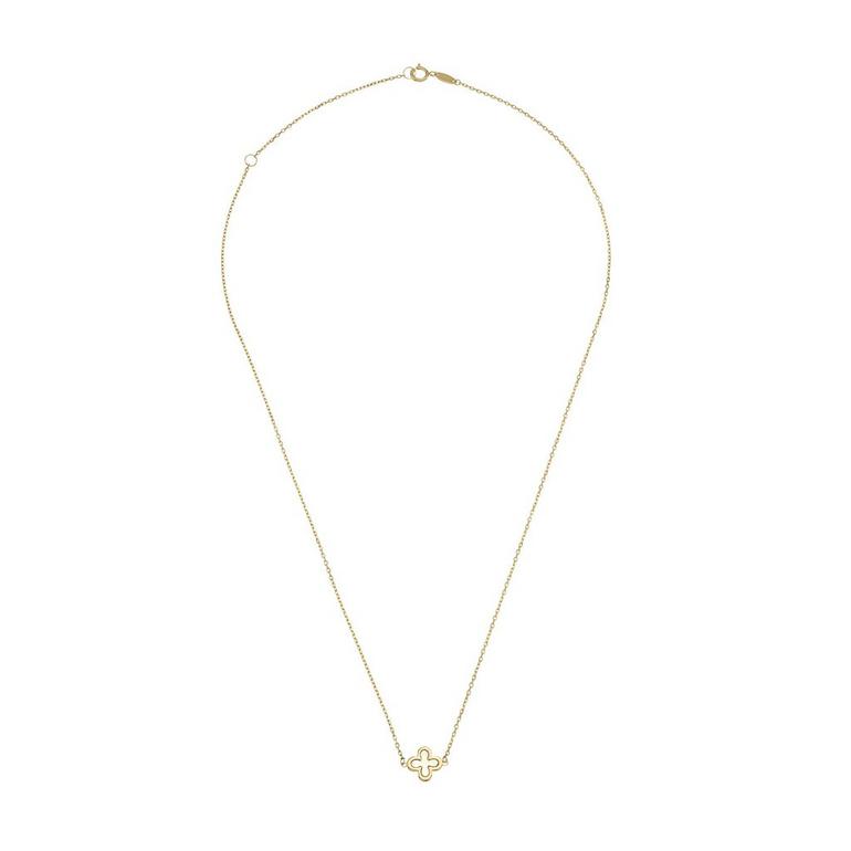 Gold Mother Of Pearl Clover Necklace