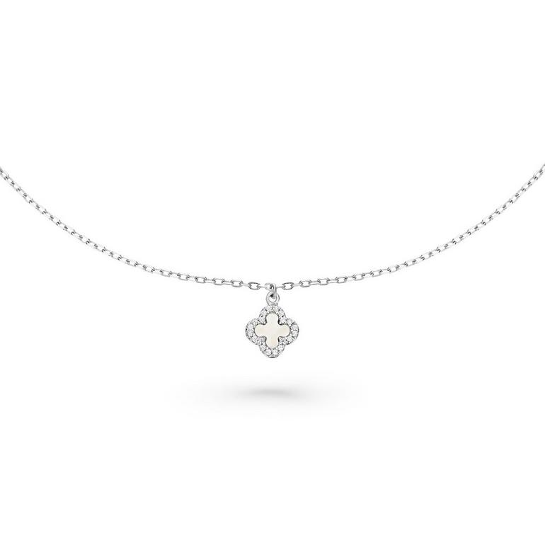 Silver Mother of Pearl Single Clover Bracelet