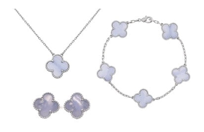 Four Leaf Clover Jewelry Set 18K Gold / Silver