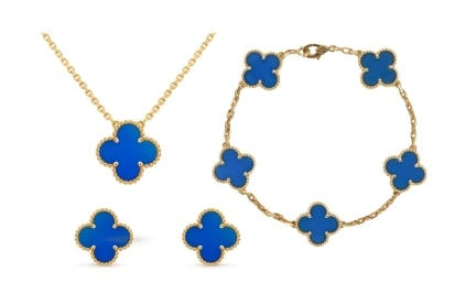 Four Leaf Clover Jewelry Set 18K Gold / Silver