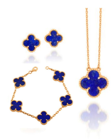 Four Leaf Clover Jewelry Set 18K Gold / Silver