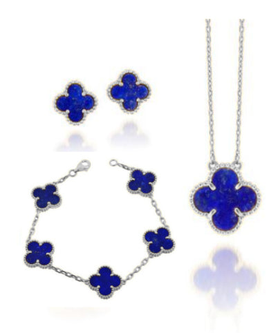 Four Leaf Clover Jewelry Set 18K Gold / Silver