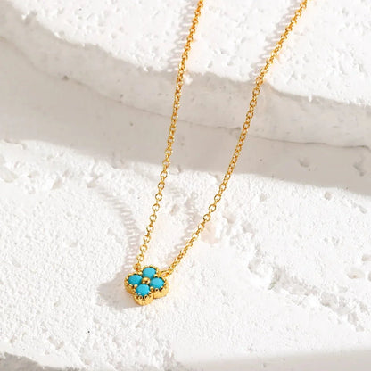 Gold Turquoise Clover Earrings