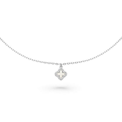 Silver Mother of Pearl Single Clover Bracelet