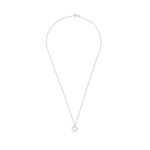 Silver Open Clover Necklace