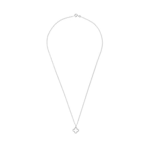 Silver Open Clover Necklace