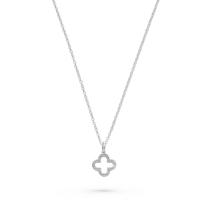 Silver Open Clover Necklace