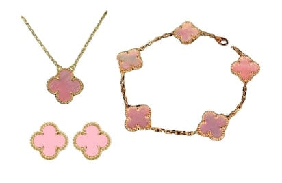Four Leaf Clover Jewelry Set 18K Gold / Silver